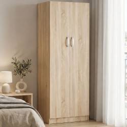 Ντουλάπα δίφυλλη "Real" σε χρώμα σονόμα 60x42x180