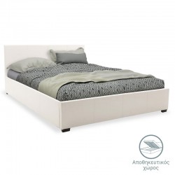 Κρεβάτι Norse pakoworld pu λευκό με αποθηκευτικό χώρο 160x200εκ