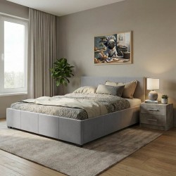 Κρεβάτι Norse pakoworld pu γκρι ματ με αποθηκευτικό χώρο 160x200εκ