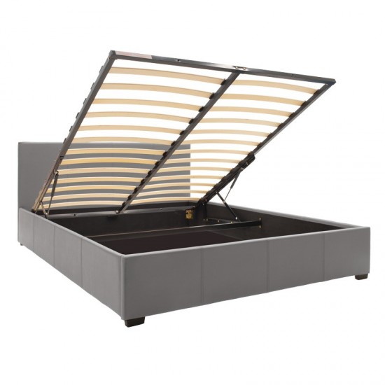 Κρεβάτι Norse pakoworld pu γκρι ματ με αποθηκευτικό χώρο 160x200εκ