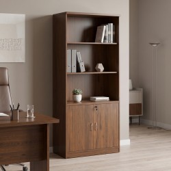Βιβλιοθήκη γραφείου επαγγελματική Fesialo pakoworld wenge 80x40x180εκ