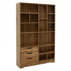 Βιβλιοθήκη Lucinda pakoworld oak 120x29.8x180.5εκ