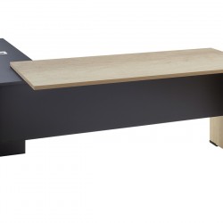 Γραφείο εργασίας επαγγελματικό Lotus pakoworld αναστρέψιμο σε φυσικό-ανθρακί 180x160x75εκ