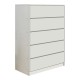 Συρταριέρα Kuanger pakoworld mdf σε λευκή απόχρωση 80x40x109εκ