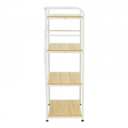 Ραφιέρα επιδαπέδια Depo pakoworld μέταλλο λευκό-mdf σε φυσική απόχρωση 60x40x120εκ