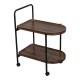 Βοηθητικό τραπέζι Whelea pakoworld τροχήλατο mdf-μέταλλο καρυδί-μαύρο 40x60x69εκ