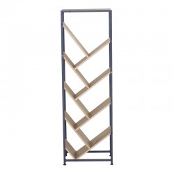 Βιβλιοθήκη Orunta pakoworld oak- μαύρο μέταλλο 40x26.5x125εκ