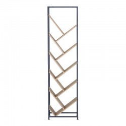 Βιβλιοθήκη Orunta pakoworld oak- μαύρο μέταλλο 40x26.5x150εκ
