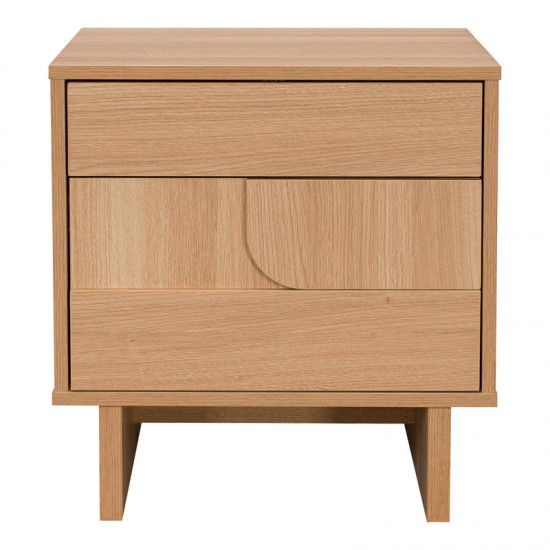 Κομοδίνο Jenfia pakoworld mdf σε φυσική απόχρωση 48x39x50,5εκ