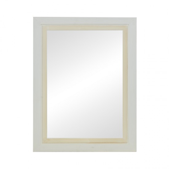 Καθρέπτης Joliene Inart mdf σε λευκή αντικέ-φυσική απόχρωση 60x80x2.1εκ