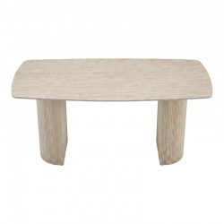 Τραπέζι Loosir pakoworld mdf-sandstone σε όψη τραβερτίνας 180x90x74εκ