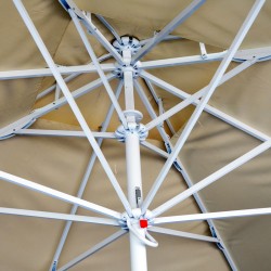 Ομπρέλα τετράγωνη 3x3 μέτρα αλουμινίου επαγγελματική με αδιάβροχο ύφασμα σε εκρού χρώμα