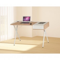 Γραφείο εργασίας σε χρώμα λευκό-δρυς 125x60x79