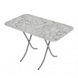 Tραπέζι "MOUNTAIN TOP" πτυσσόμενο από mdf/μέταλλο σε χρώμα λευκό μαρμάρου 110x60x75