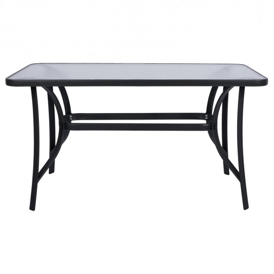 Τραπέζι κήπου "Leno" ανθρακί μέταλλο-tempered γυαλί 140x80x70