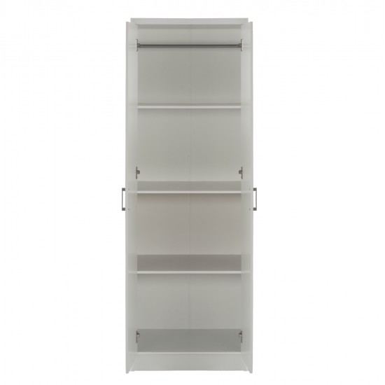 Ντουλάπα ρούχων δίφυλλη REAL χρώμα λευκό 60x42x180