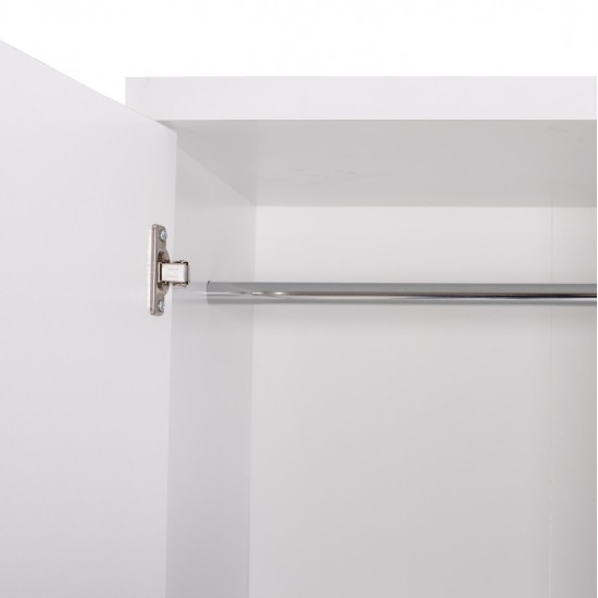 Ντουλάπα ρούχων δίφυλλη REAL χρώμα λευκό 60x42x180