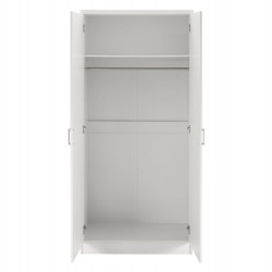 Ντουλάπα ρούχων δίφυλλη REAL χρώμα λευκό 80x42.5x180.5