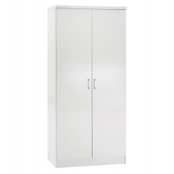 Ντουλάπα ρούχων δίφυλλη REAL χρώμα λευκό 80x42.5x180.5