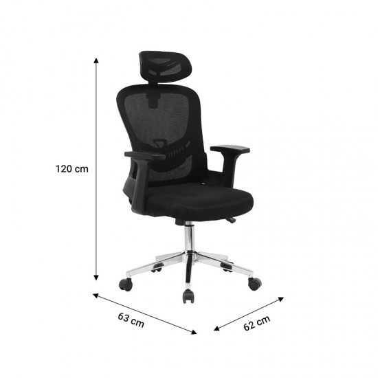 Καρέκλα γραφείου διευθυντή TUS mesh μαύρο 62x63x110/120