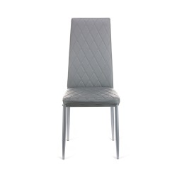 Καρέκλα Viva μέταλλο-PU γκρι-γκρι πόδι 42x48x98