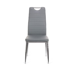 Καρέκλα Tonia PU γκρι-πόδι χρωμίου 52x43x96