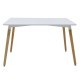 Τραπέζι Snow MDF λευκό-πόδια φυσικό 120x70x76εκ