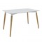 Τραπέζι Snow MDF λευκό-πόδια φυσικό 120x70x76εκ