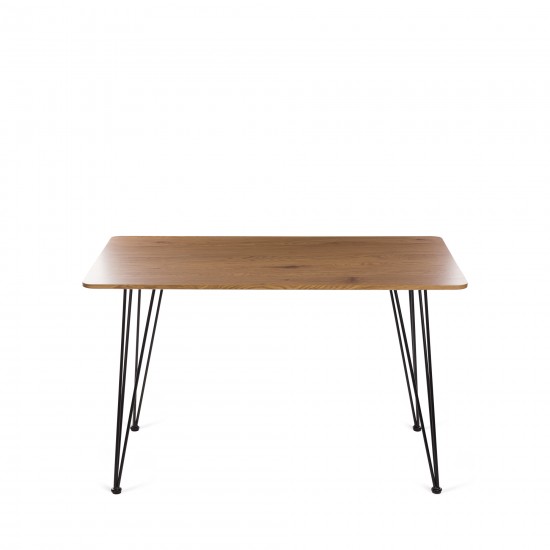 Τραπέζι Lino σε χρώμα sonoma-μαύρο μέταλλο 140x80x75