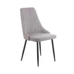 Καρέκλα Chris γκρι ύφασμα-πόδι μαύρο μέταλλο 49x55x85