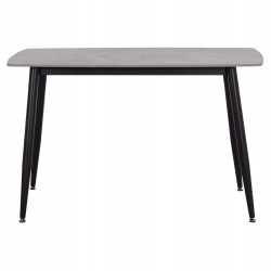 Τραπέζι Rav γκρι μαρμάρου sintered stone-μαύρο μέταλλο 120x70x75