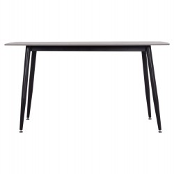 Τραπέζι Rav γκρι μαρμάρου sintered stone-μαύρο μέταλλο 140x80x75