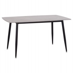 Τραπέζι Rav γκρι μαρμάρου sintered stone-μαύρο μέταλλο 140x80x75