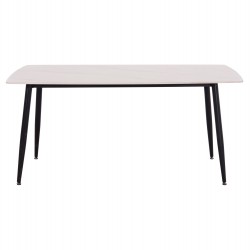 Τραπέζι Rav λευκό μαρμάρου sintered stone-μαύρο μέταλλο 160x90x75