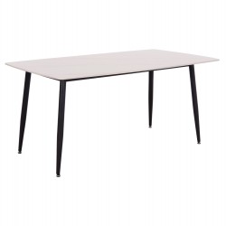 Τραπέζι Rav λευκό μαρμάρου sintered stone-μαύρο μέταλλο 160x90x75