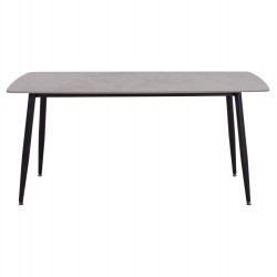 Τραπέζι Rav γκρι μαρμάρου sintered stone-μαύρο μέταλλο 160x90x75