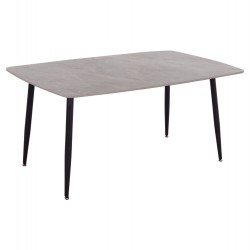 Τραπέζι Rav γκρι μαρμάρου sintered stone-μαύρο μέταλλο 160x90x75