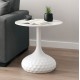 Βοηθητικό τραπέζι Fabron Inart λευκό sintered stone Φ50x52εκ