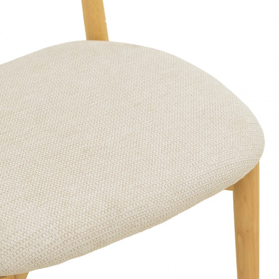 Καρέκλα Tullo pakoworld rubberwood σε φυσική απόχρωση 46x45x78εκ