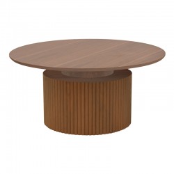 Τραπέζι σαλονιού Opols pakoworld mdf καρυδί Φ90x42εκ