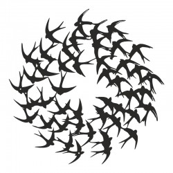 Διακοσμητικό τοίχου Swarm pakooworld μαύρο μεταλλικό Φ50x0,15εκ