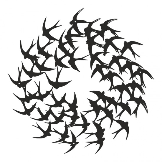 Διακοσμητικό τοίχου Swarm pakooworld μαύρο μεταλλικό Φ50x0,15εκ