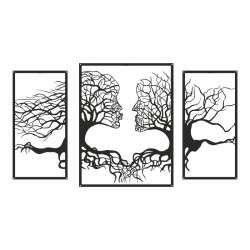 Διακοσμητικό τοίχου Connecto pakooworld σετ 3τεμ μαύρο μεταλλικό