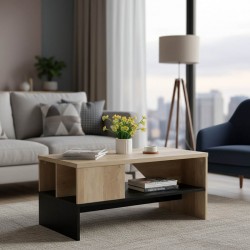 Τραπέζι σαλονιού Naya pakoworld sonoma-ανθρακί 93x46x43εκ