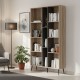 Βιβλιοθήκη Zezan pakoworld σε sonoma-ανθρακί απόχρωση 114x30x200.5εκ