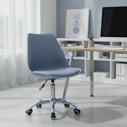 Καρέκλα γραφείου εργασίας Gaston II pakoworld pp-pu σε απόχρωση ανοιχτό μπλε 48x57x77-90εκ