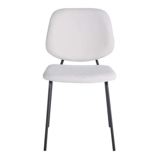 Καρέκλα Pietro I pakoworld μπεζ ύφασμα-πόδι μαύρο μέταλλο 45x55x82.5εκ