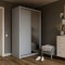 Ντουλάπα Linea Γκρι με καθρέφτη 120x60x215cm