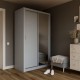 Ντουλάπα Linea Γκρι με καθρέφτη 120x60x215cm