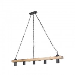 Φωτιστικό οροφής πεντάφωτο Lagoon pakoworld Ε27 σε καφέ απόχρωση 100x8.5x10.5εκ